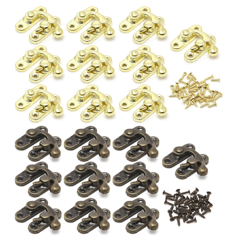 Set 10 Móc Khóa Cong Bằng Kim Loại Cổ Điển Đa Ứng Dụng