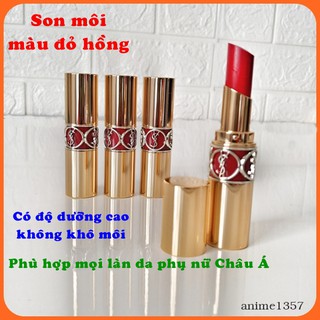 [Son môi màu đỏ hồng] Son YSL Rouge Volupté Shine Màu 84 Red Cassandre Lên Màu Chuẩn Xác, Siêu Tôn Da, Kèm Dưỡng Môi Cao