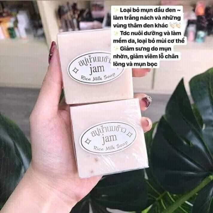 Xà Phòng Kích Trắng Cám Gạo Thái Lan Jam Rice Milk Soap