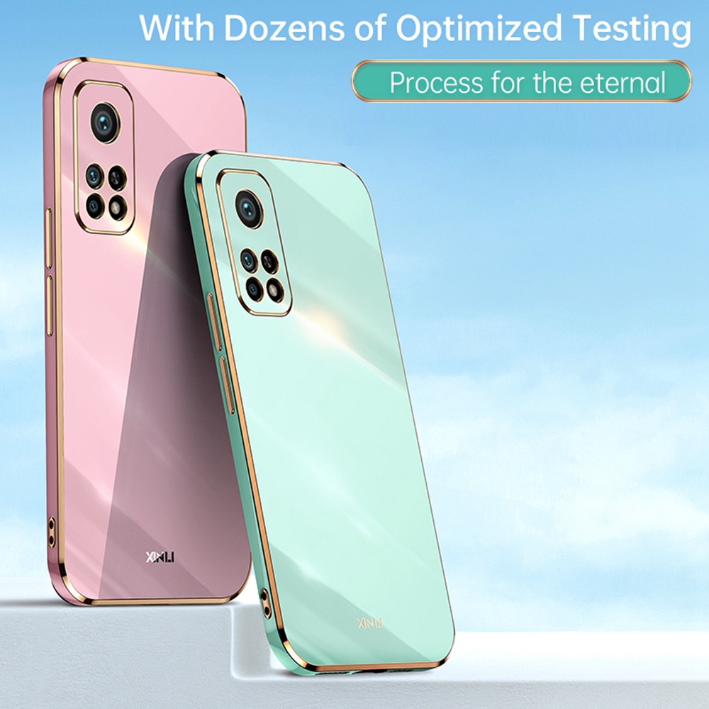 Ốp điện thoại silicon TPU mềm mạ vàng 6D bảo vệ camera sang trọng cho Xiaomi Mi 10T Pro 5G/Xiaomi Mi 10T 5G