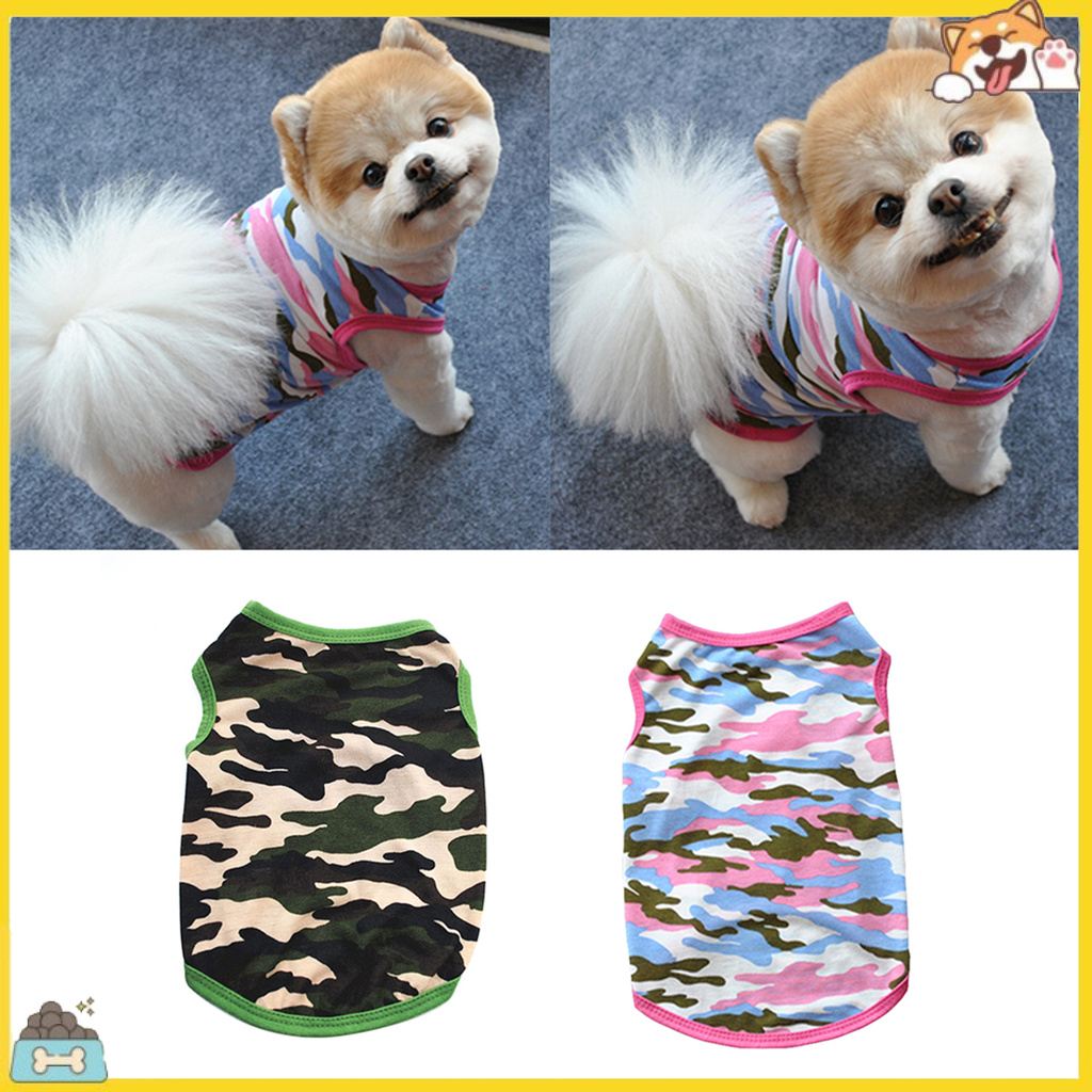 Áo thun sát nách họa tiết rằn ri cho thú cưng