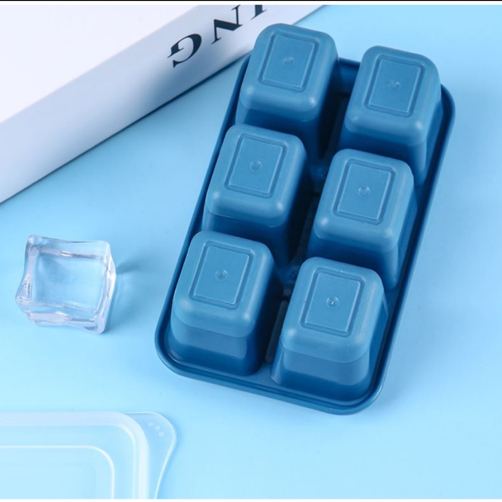 Khay đá 6 viên có nắp đế silicon dễ ⚡️6 VIÊN CÓ NẮP SIZE NHỎ⚡️