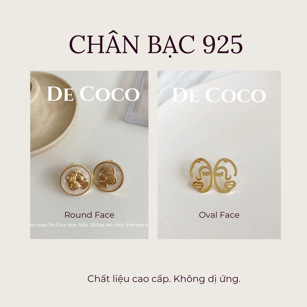 Khuyên tai bông tai đồng xu The Face De Coco