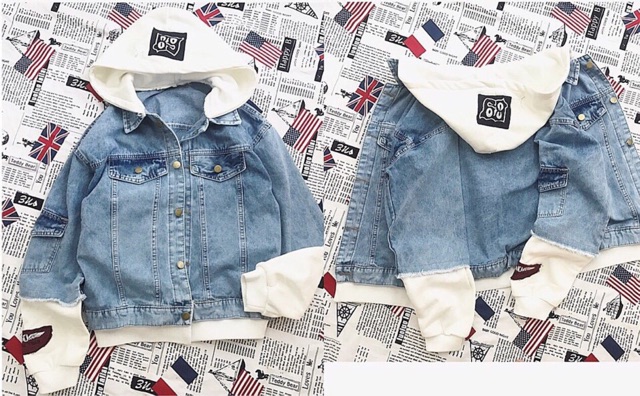 ÁO KHOÁC JEAN NÓN NỈ TRẮNG | BigBuy360 - bigbuy360.vn