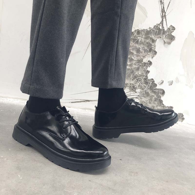 Giày da nam màu đen chống trượt kích thước 35-47 phong cách cổ điển