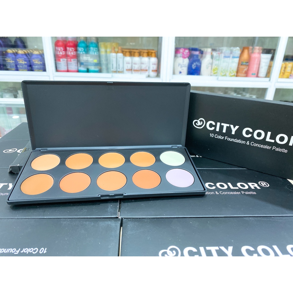 Bảng 10 Ô Tạo Khối Và Che Khuyết Điểm City Color Foundation &amp; Concealer Palette