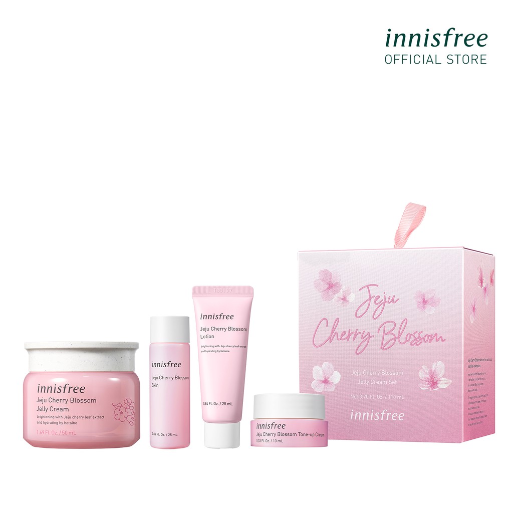 [Mã FMCG100K - 10% đơn 500K] Bộ sản phẩm dưỡng sáng và dưỡng ẩm da innisfree Jeju Cherry Blossom Jelly Cream Set