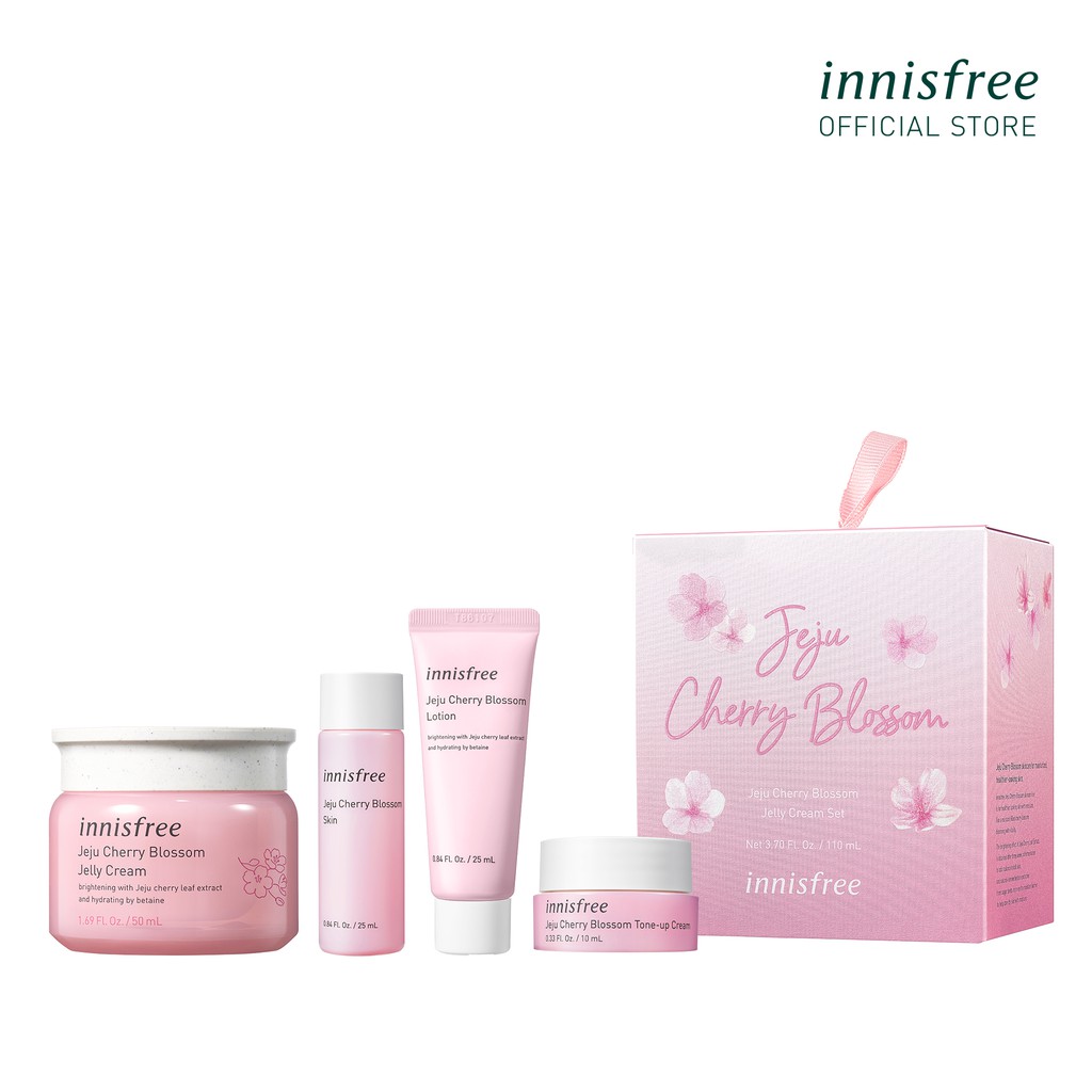 [Mã COSINNI6 -10% ĐH350k]Bộ sản phẩm dưỡng sáng và dưỡng ẩm da innisfree Jeju Cherry Blossom Jelly Cream Set