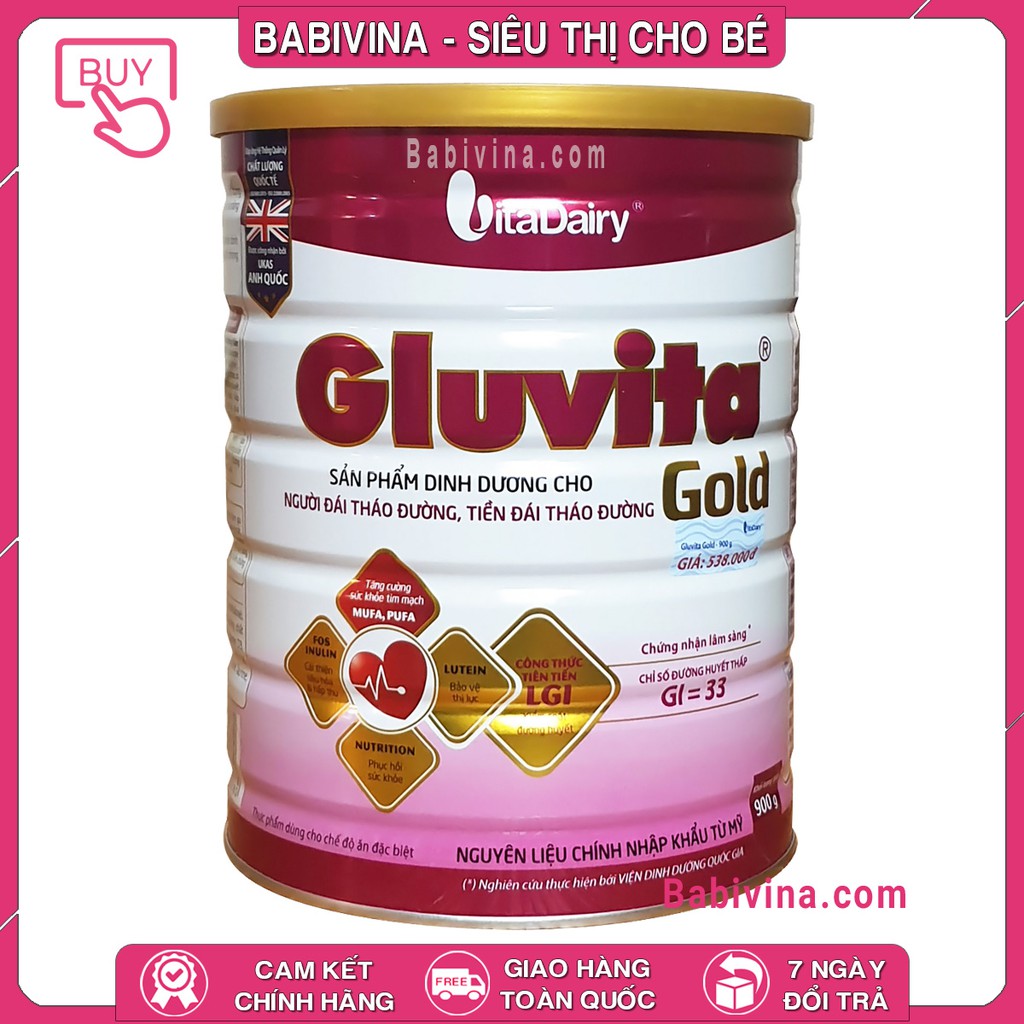 [CHÍNH HÃNG] Sữa Bột Gluvita Gold 900G | Date Mới Nhất, Giá Tốt Nhất | Babivina