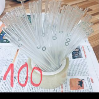 Ống hút thủy tinh combo 100 trắg