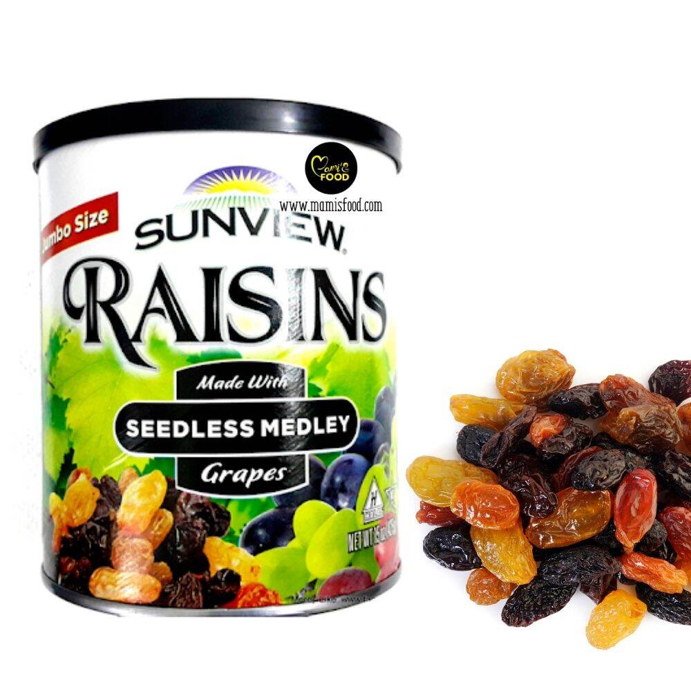 Nho Khô Mỹ Raisin Sunview không hạt vị thập cẩm - Hộp 425g