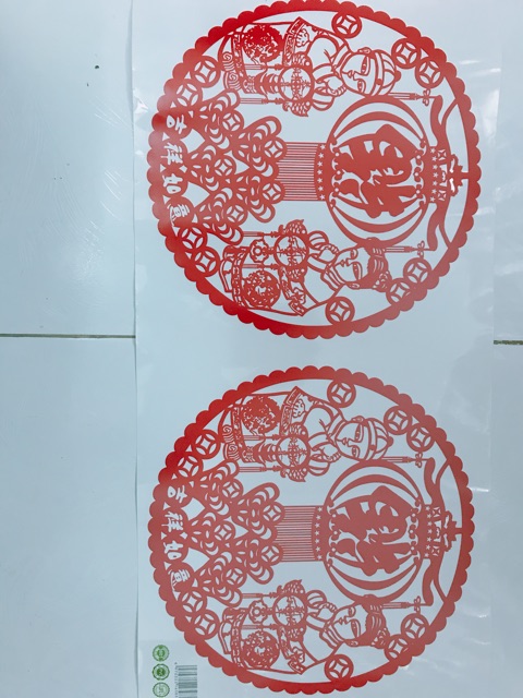 Decal trang trí Tết - Vòng Tròn lớn đỏ ( KÈM VIDEO + ẢNH THẬT )
