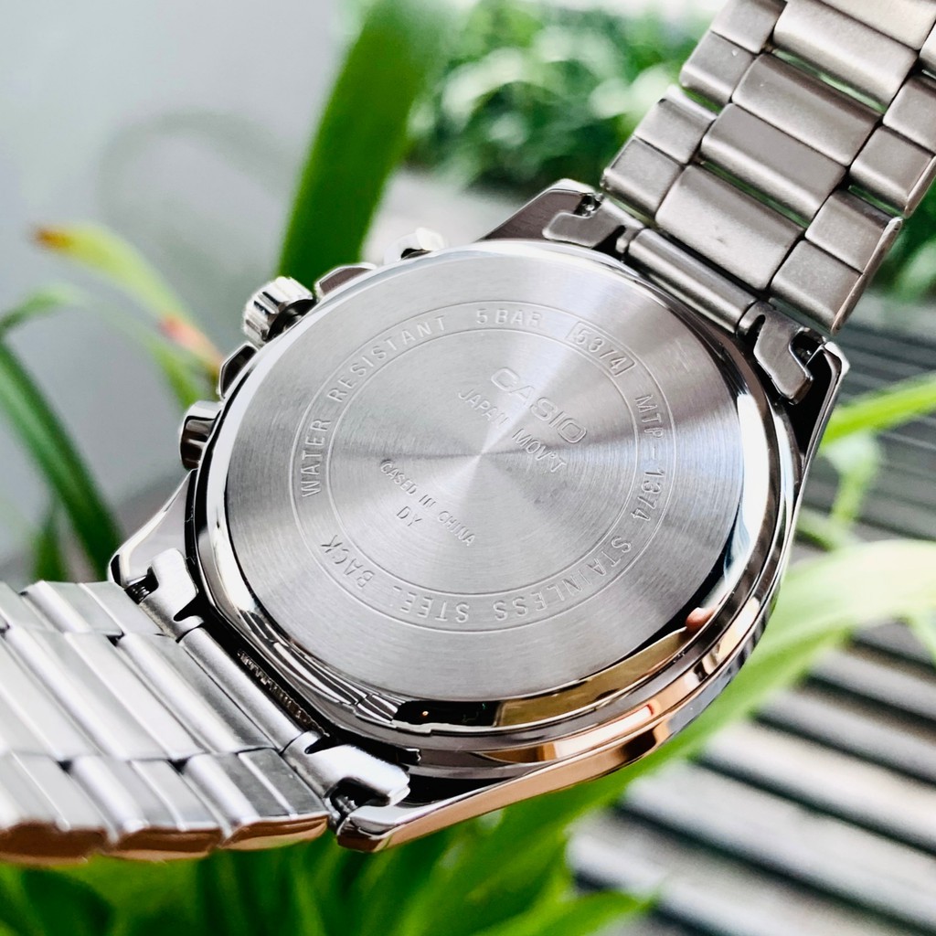 Đồng hồ Nam chính hãng Casio MTP-1374-6 kim,Lịch ngày thứ-Máy Pin Quartz-Dây kim loại thép không gỉ cao cấp-Size 42mm