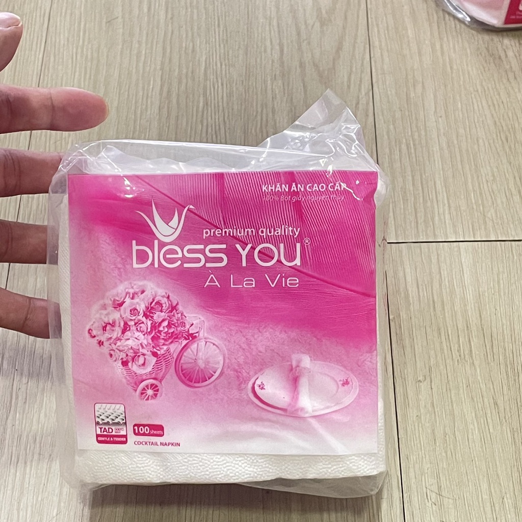 Bịch 100 Tờ Khăn Giấy Ăn Bless You À La Vie 1 Lớp