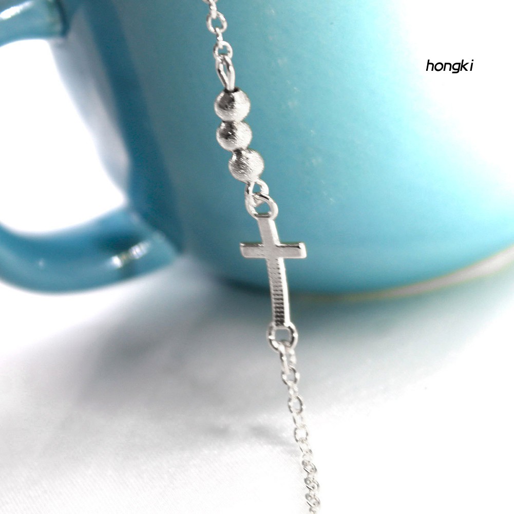 Vòng Tay Chuỗi Hạt Mặt Thánh Giá Thời Trang Dành Cho Nữ