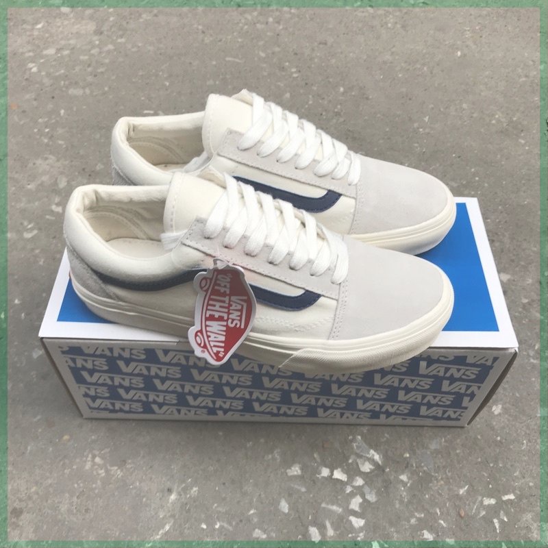 Giày Vans trắng xám sọc đen nam nữ full box ahri.sneaker