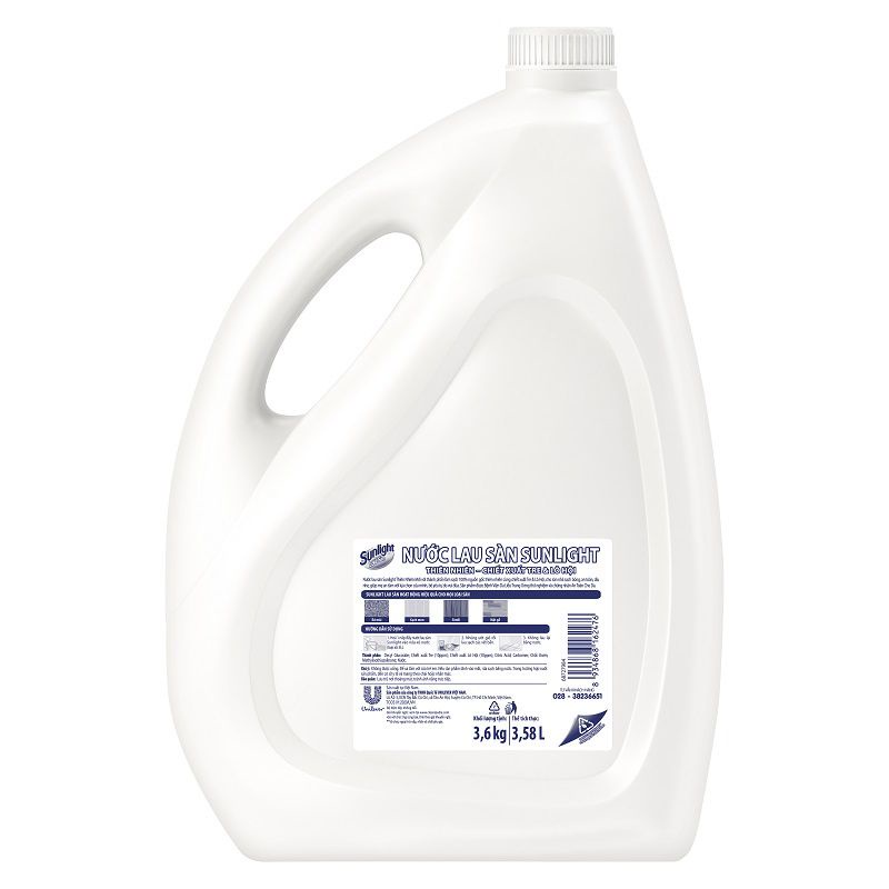 Nước lau sàn Sunlight Hương Hoa Thiên Nhiên, Sạch Dịu nhẹ - An toàn cho Da từ tre và lô hội , can 3.6kg