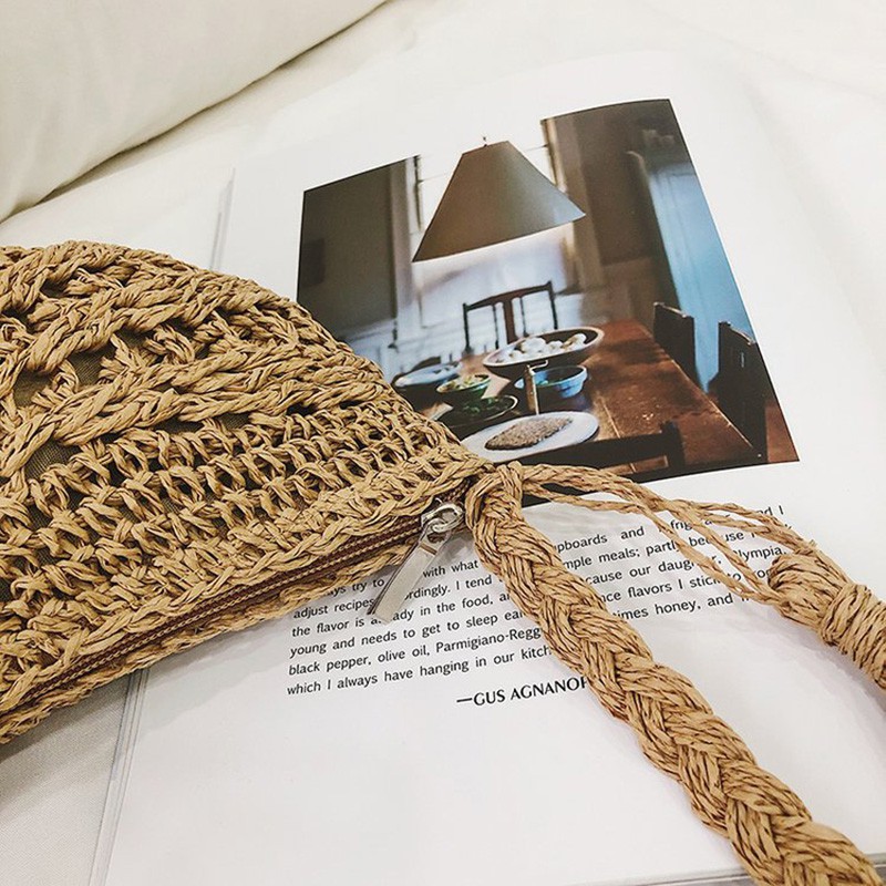 Túi đeo chéo đan mây phong cách bohemian thanh lịch dành cho nữ