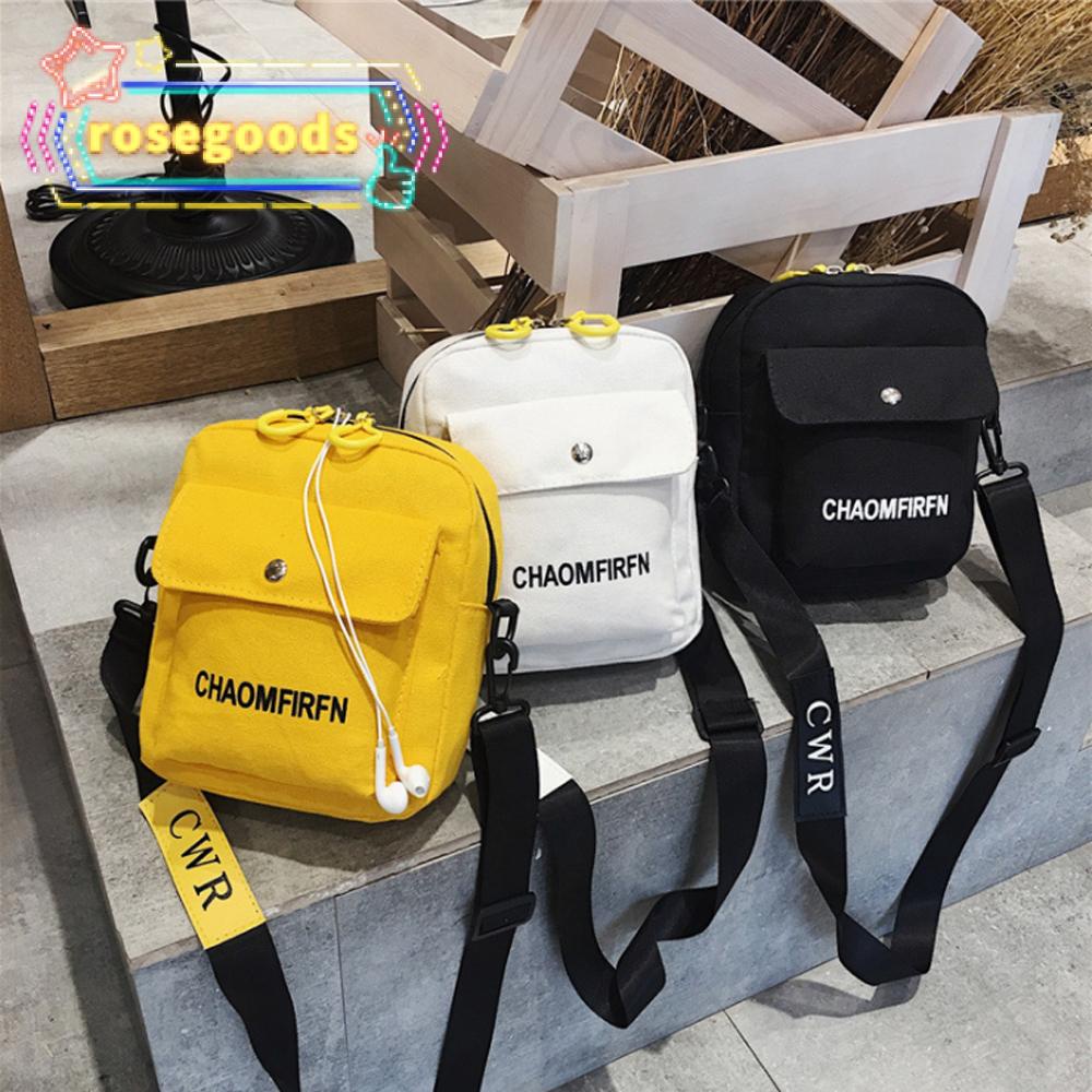 Túi vải Đeo Vai Màu Trơn Có Khóa Kéo Thời Trang Cho Nữ