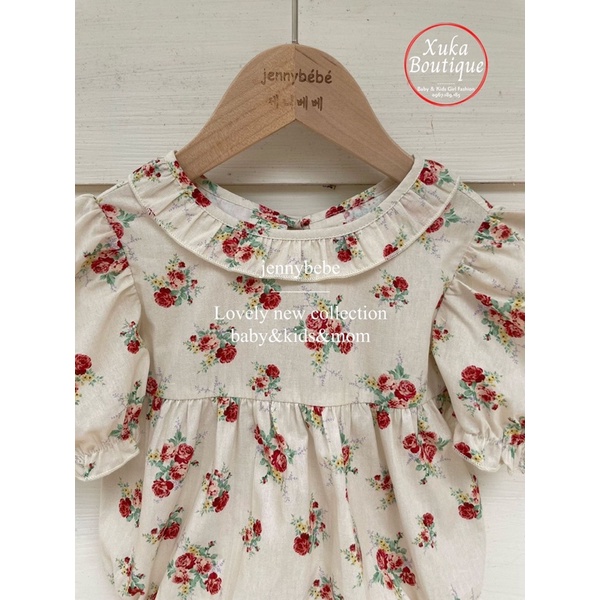 [Tổng Hợp Mẫu Mới] Set Bộ Body Cộc Tay Bé Gái style Vintage Hàn Quốc Jennybebe Cao Cấp