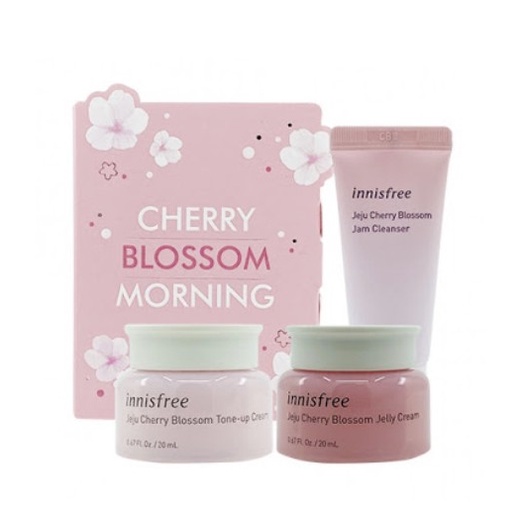 Bộ Dưỡng Sáng Da Chiết Xuất Hoa Anh Đào Innisfree Jeju Cherry Blossom Morning 3 món