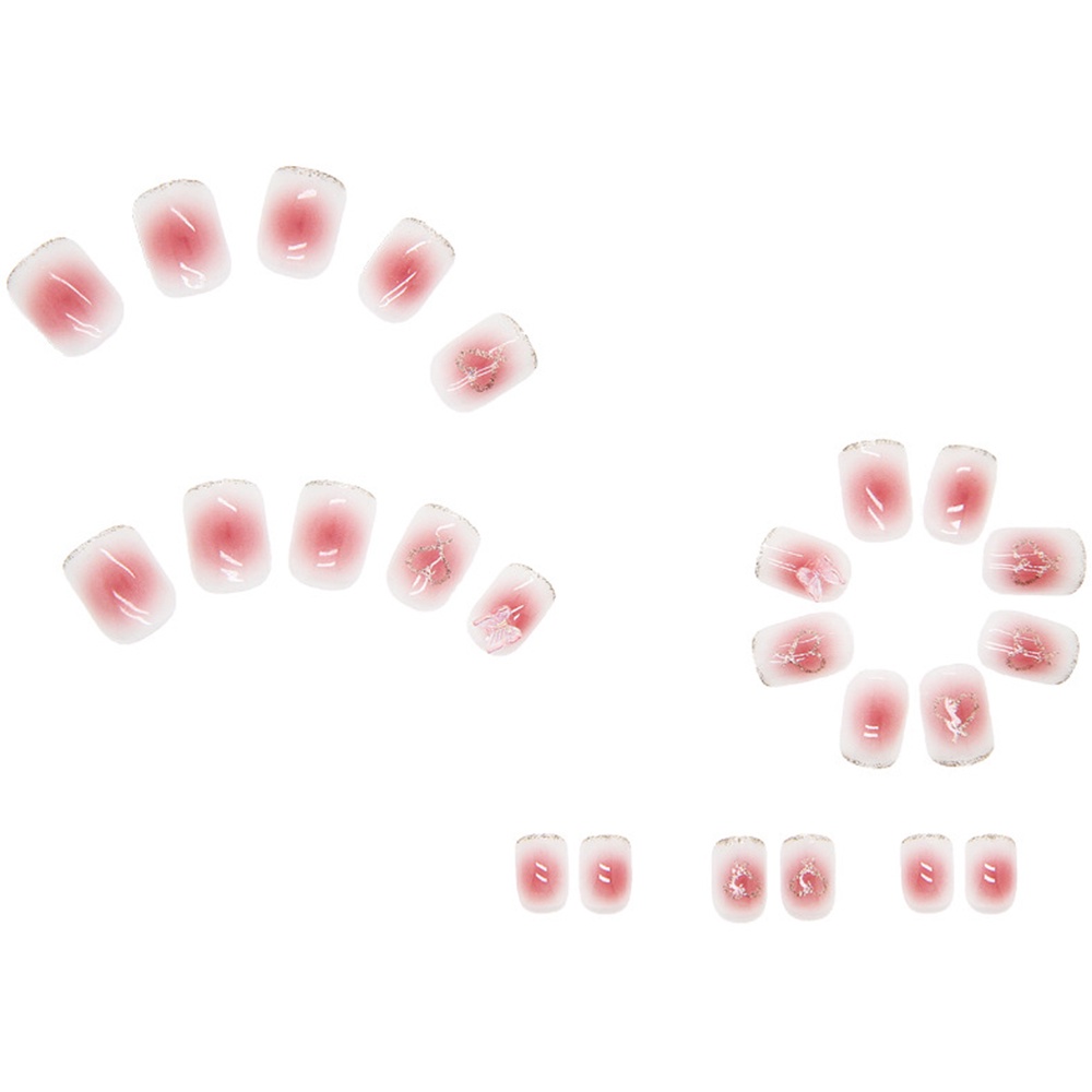 Bộ 24 Móng Tay Giả Ngắn 2439 Dạng Nhấn Chất Lượng Cao