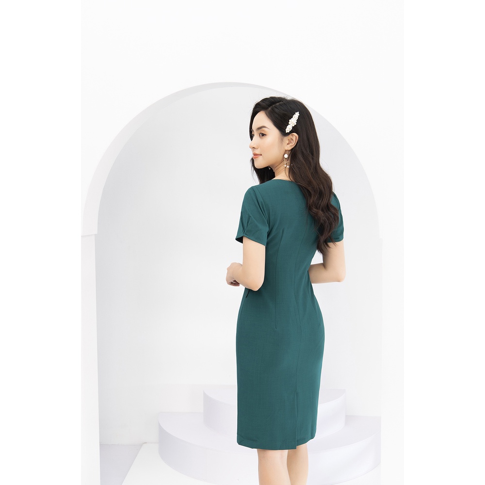 Đầm ôm body trơn thêu hoa trước LUPERI LFV3161