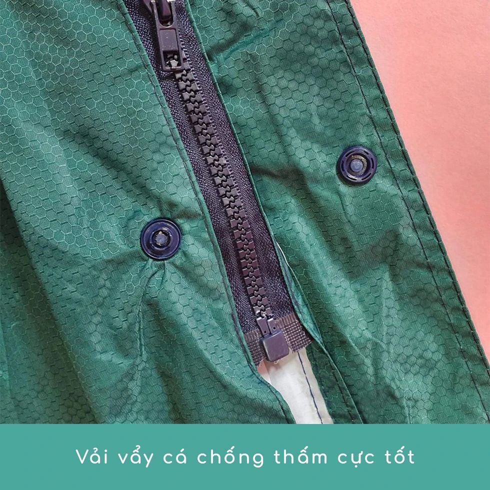 Áo Mưa Vẩy Cá Có Dây Kéo Cao Cấp 1 Người Mặc Bít Hông, Form Rộng, Big Size, Áo Mưa Măng Tô, Đồ Đi Mưa