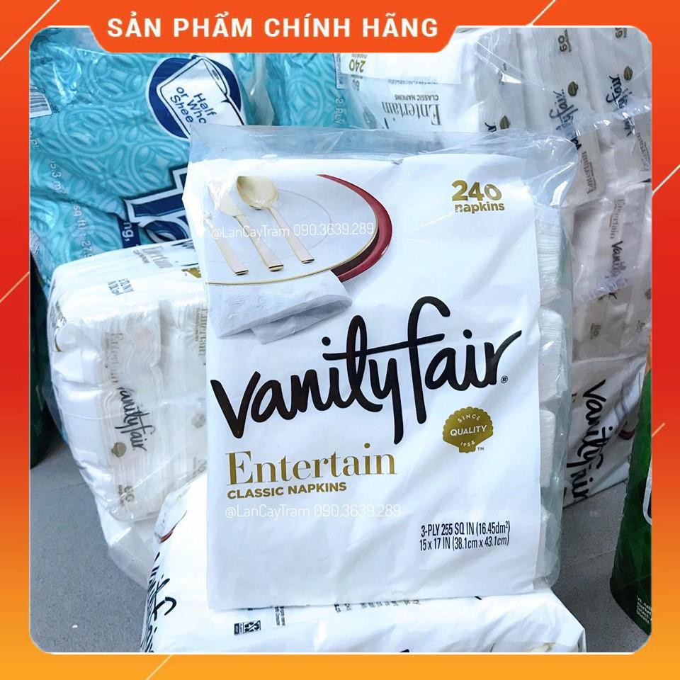 [KHO_DO_MI] Giấy ăn 3 lớp Vanity Fair Entertain Dinner Napkins 240 tờ/ lốc