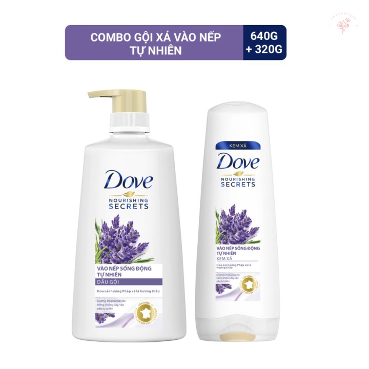 [Mã chiết khấu giảm giá sỉ mỹ phẩm chính hãng] Combo dầu gội 640gr + dầu xả 320gr Dove thiên nhiên Vào nếp sống động tự