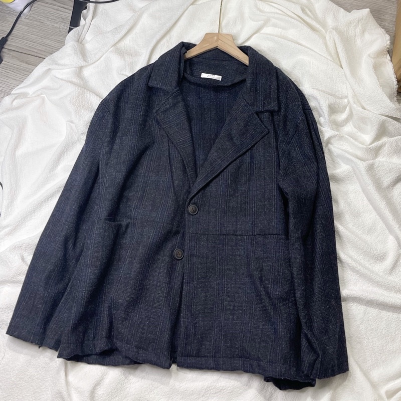 ÁO VEST DẠ XANH THAN  ÁO DẠ BLAZER