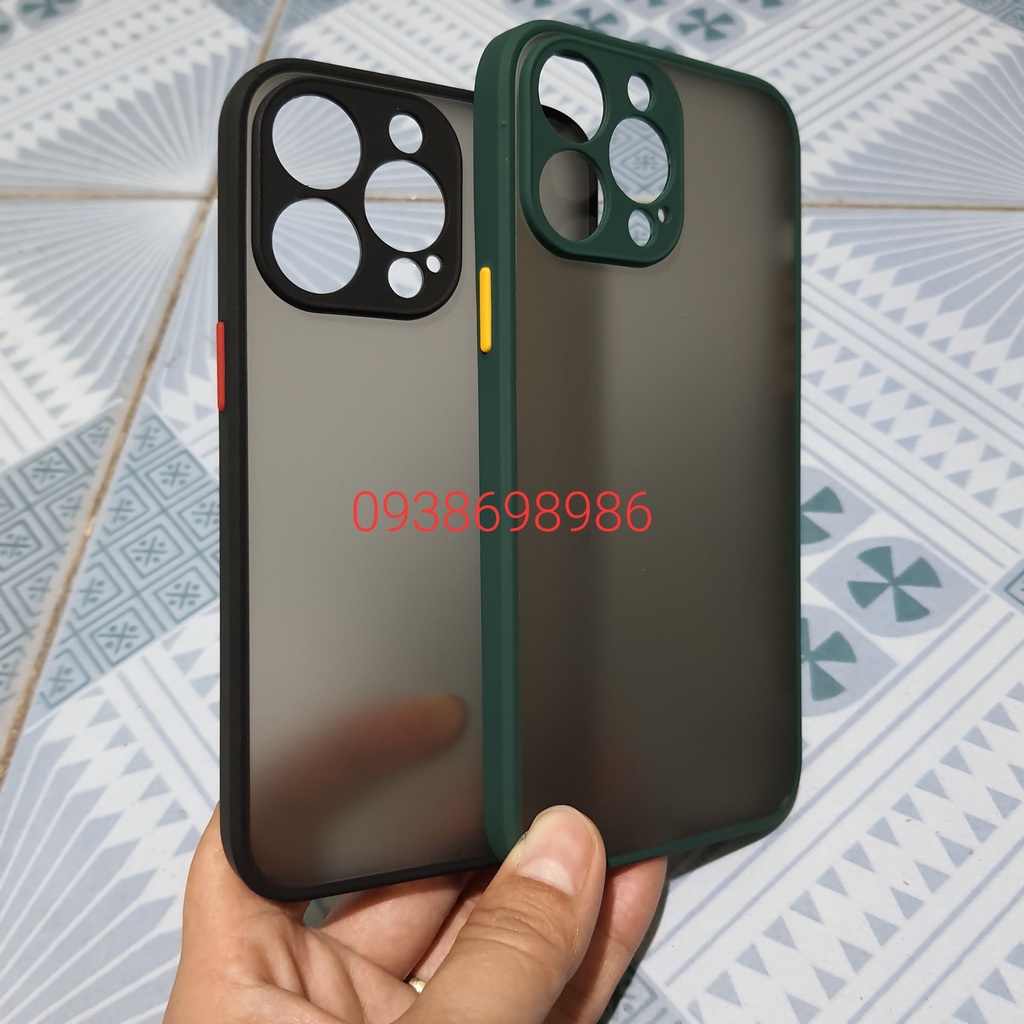 ốp lưng nhám mờ bảo vệ camera iphone 13 pro max /13/13 pro/12 pro max/12/12 pro/11 pro max màu đen