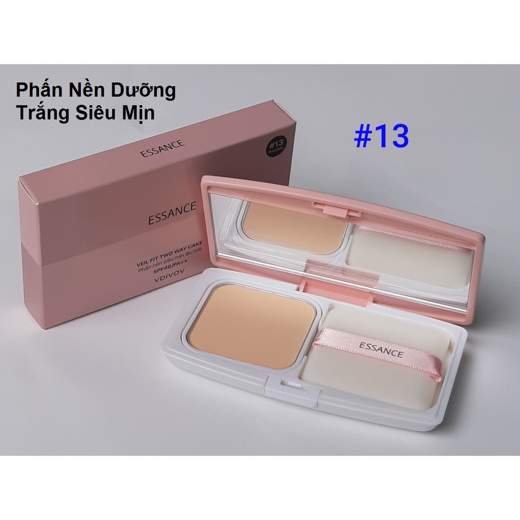 Phấn Nền Số 13 Tông Da Sáng Essance Siêu Mịn Lâu Trôi Veil Fit Two Way Cake Spf40 pa++