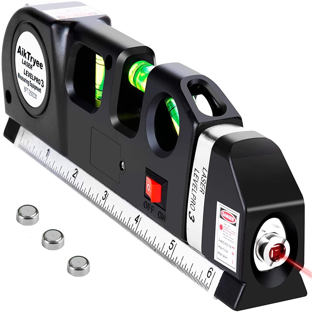 Thước Đo Bằng Laser 8ft+ Độ Nhạy Cao Đa Năng Tiện Dụng，Máy đo mức độ, máy đo mức độ laser đa năng, thước đo thước đo chuẩn
