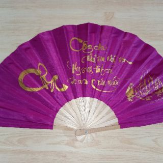 QUẠT VẢI XẾP THƯ PHÁP CAO CẤP size Trung