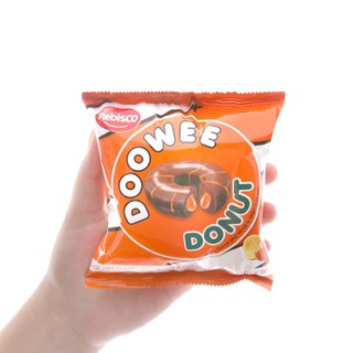 Bánh Donut Doowee Socola Nhân Mứt Cam (Gói 12 cái, bánh ăn sáng)