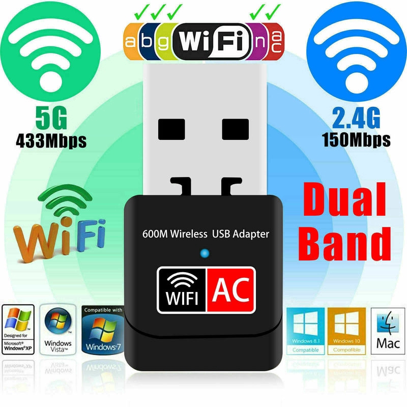 USB thu phát wifi cho máy tính 600Mbps 802.11ac/a/b/g/n 5/2.4G | BigBuy360 - bigbuy360.vn