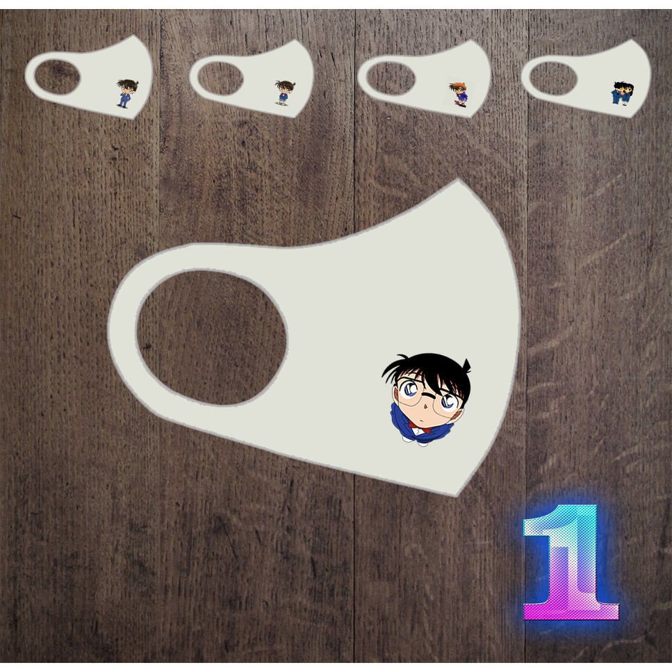 Conan - Khau Trang Hình Conan - Vải 2 Lớp Kháng Khuẩn Chống Bụi Mịn