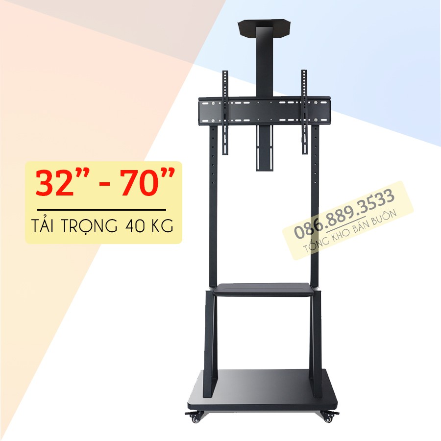 Giá Treo Tivi Di Động 1700 32 - 43 - 50 - 55 - 65 - 70 Inch Cột Treo Tivi Có Bánh Xe  [ Ưu Việt Hơn NB AVA1500 ]