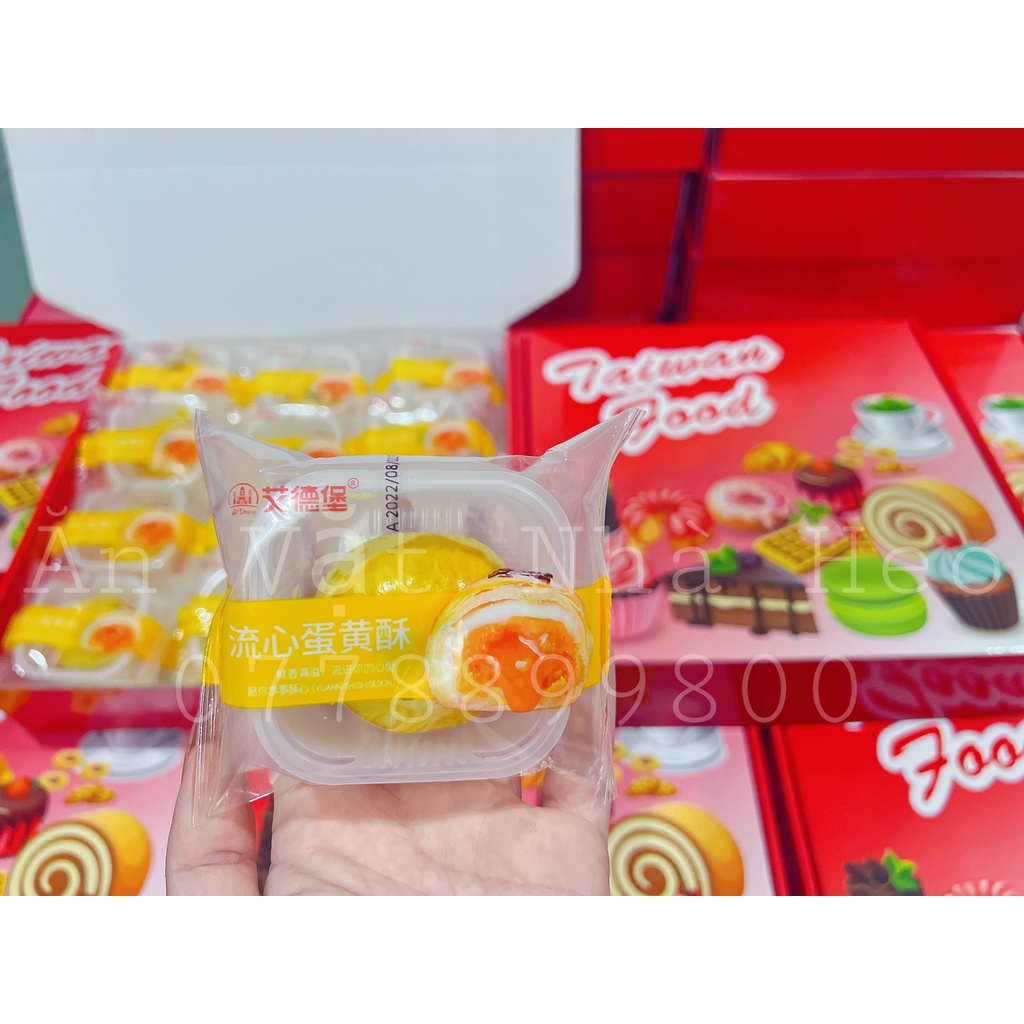 Bánh trứng muối chảy 19 cái bánh tặng kèm hộp tặng sang đẹp MÃ MTXD02