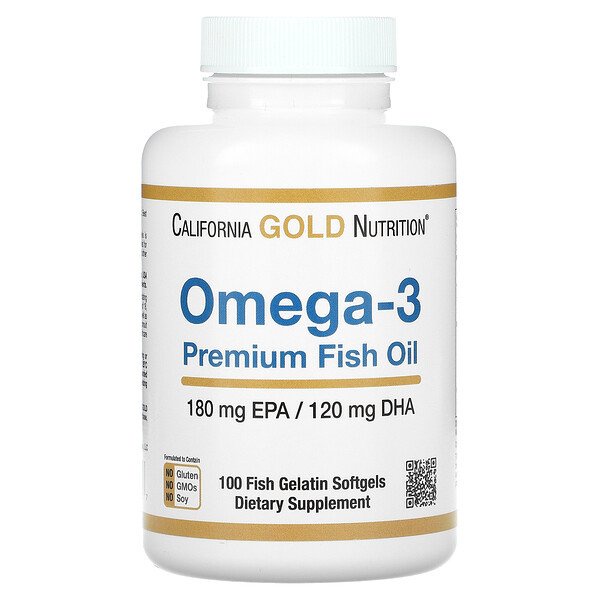 [Mỹ] Dầu cá cao cấp Omega-3 Premium Omega-3 Fish Oil California Gold Nutrition 180 EPA / 120 DHA, 100 Viên