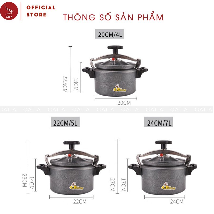 Nồi Áp Suất , Nồi Đa Năng Đun Ga SIKMA Và Điên Từ Trường Thọ Dung Tích 3-4-5-7lít Đun Ga, Bếp Hồng Ngoại, Bếp Điện Từ