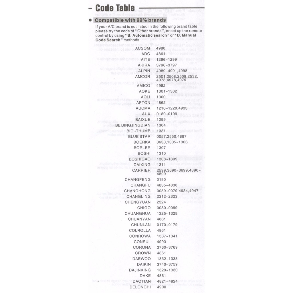 Remote máy lạnh đa năng CHUNGHOP bảng lớn có chân đế hàng nhập