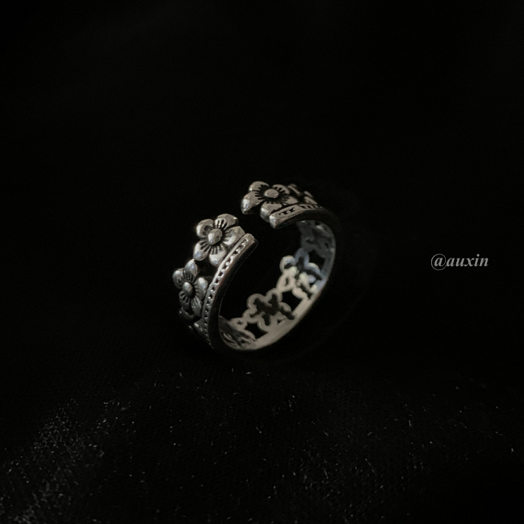 Nhẫn hở hình hoa cúc nhỏ điều chỉnh được thời trang phong cách unisex cho nam và nữ 23582