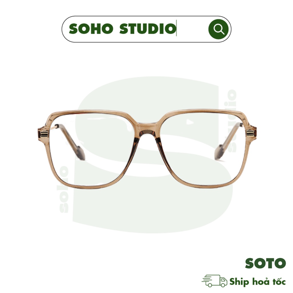 Gọng kính cận nam nữ thời trang Soho Studio gọng vuông SOTO thiết kế thanh mảnh to bản, gọng kim loại thời trang thu hút