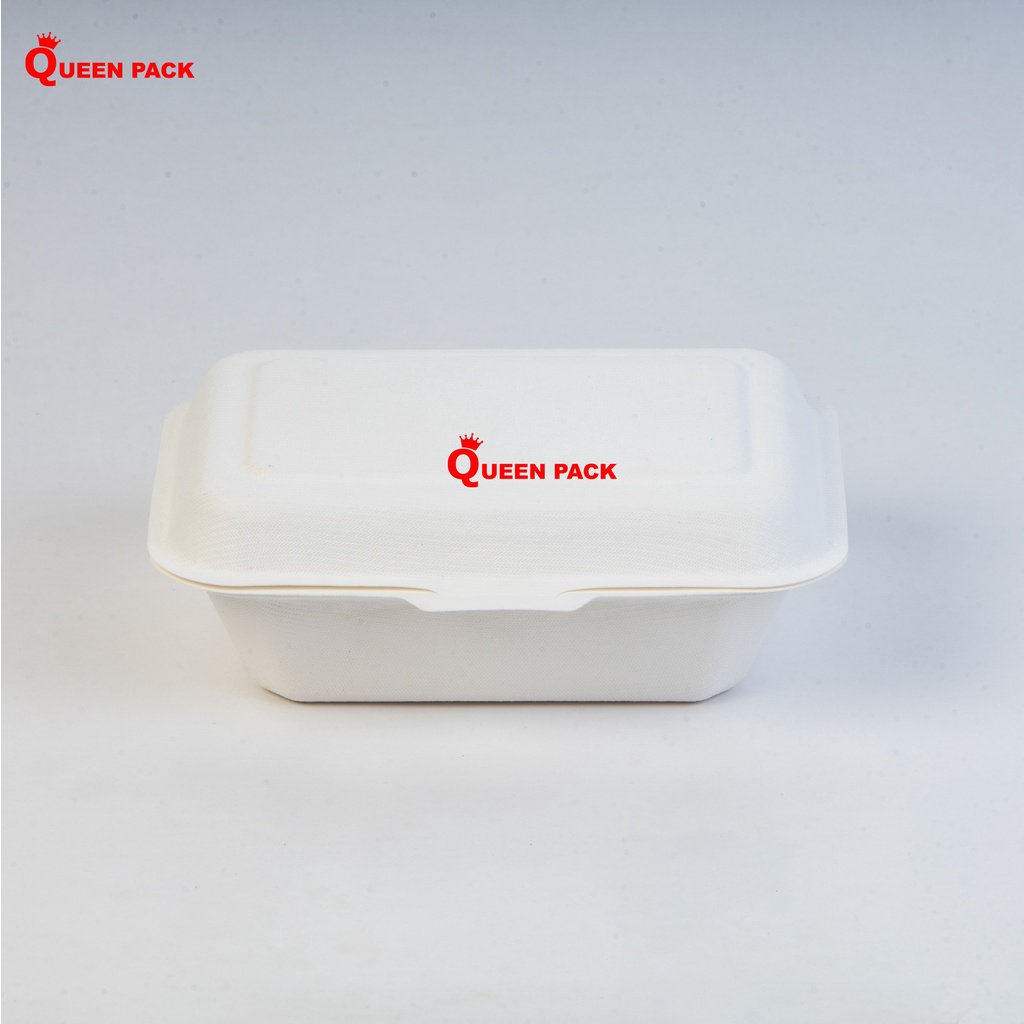 SET 50 Hôp bã mía 1 ngăn nắp liền đựng thức ăn dùng cho nhà hàng, khách sạn, quán ăn| hàng dày đẹp