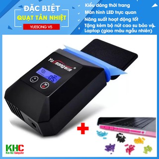 Đế tản nhiệt Laptop dạng quạt hút có LCD hiển thị nhiệt độ Yuesong V5 (Đen)