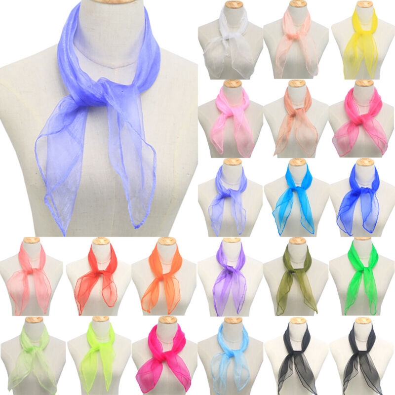 Khăn Choàng Vuông Màu Trơn Phong Cách Retro