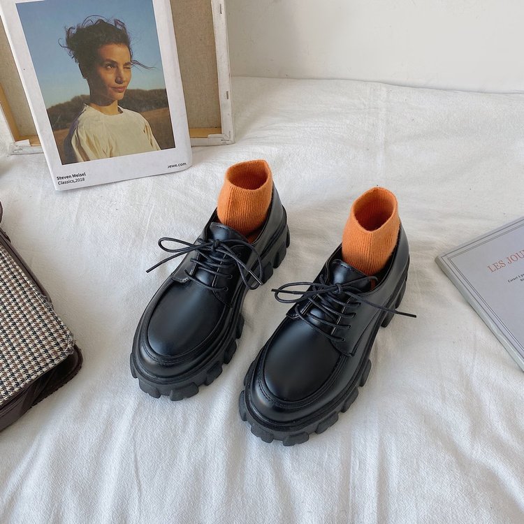 [SẴN-LOẠI1] Giày nữ oxford anh quốc đế cao to bự dày răng cưa da bóng/trơn mũi vuông tăng chiều cao thời trang Hàn quốc | BigBuy360 - bigbuy360.vn