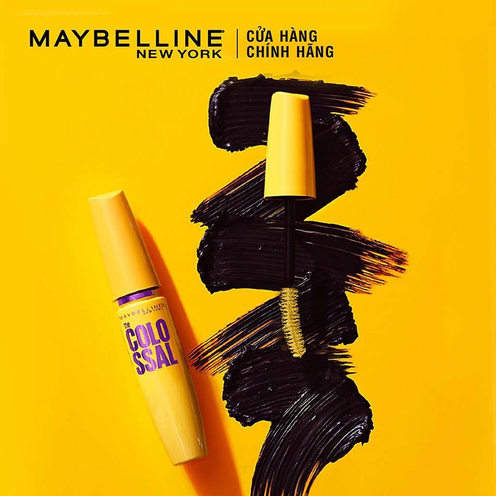 Mascara Maybelline Làm Dày Mi Gấp 10 Lần & Ngăn Rụng Mi Màu Đen Mascara Colossal Waterproof Black 9.2ml